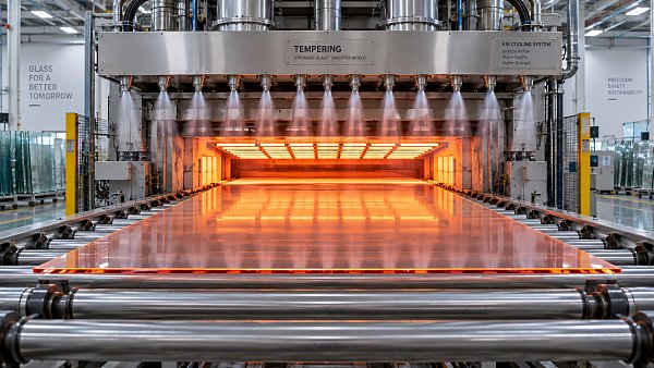 How does heating uniformity affect the industrial glass tempering process?