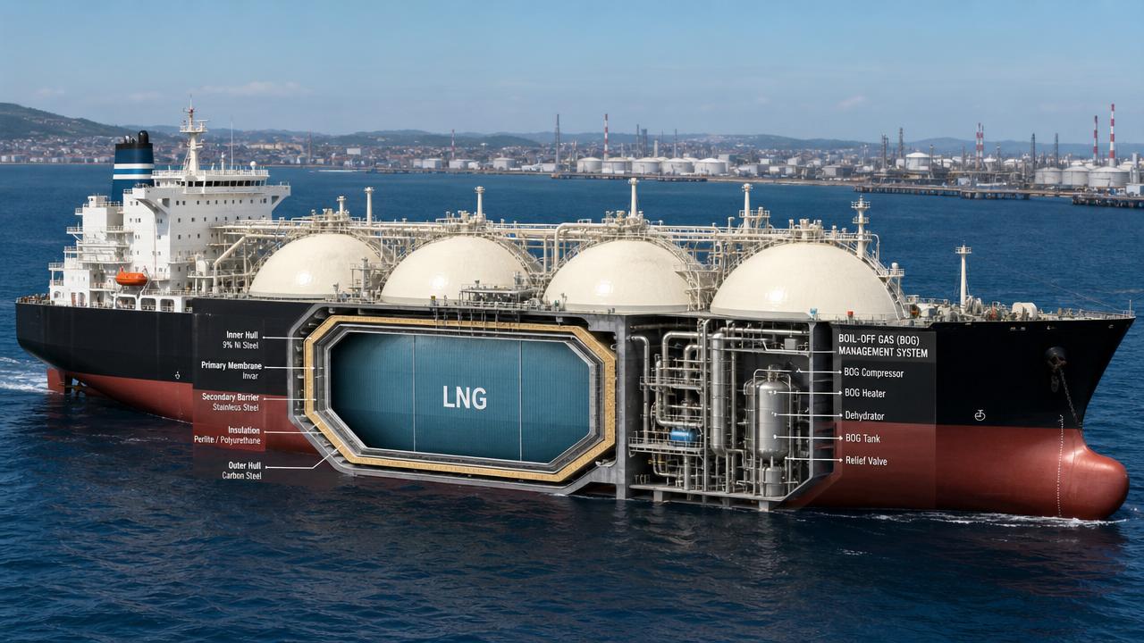 2026 LNG Carriers: Membrane Tank Choices and Boil-Off Loss Control