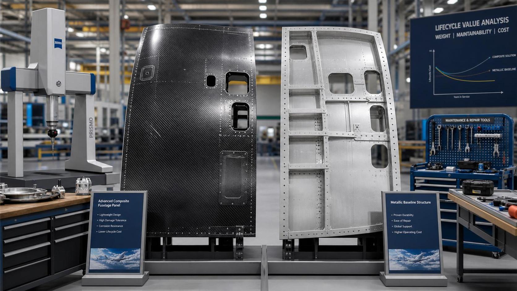 Composite Aircraft Structural Components: Weight Savings, Repair Limits, and Lifecycle Trade-offs