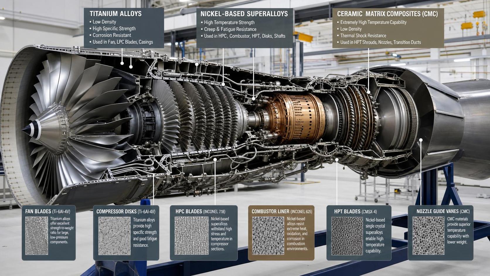 Jet Engine Propulsion Materials: Performance, Heat Limits, and Trade-Offs