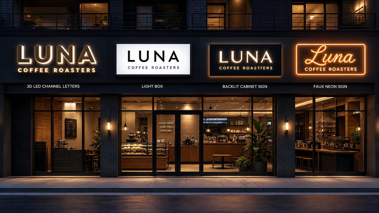 Illuminated Signage Types Explained: Which Lighted Sign Works Best for Your Storefront?
