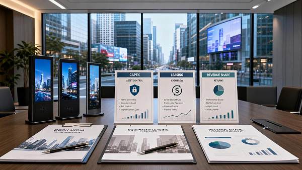 DOOH Investment Models Benchmark: CAPEX vs Leasing vs Revenue Share Explained