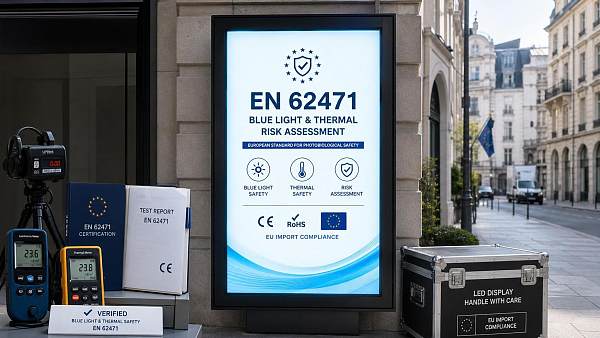 EU Rule Takes Effect: EN 62471 Certification Required for Outdoor High-Bright LCDs