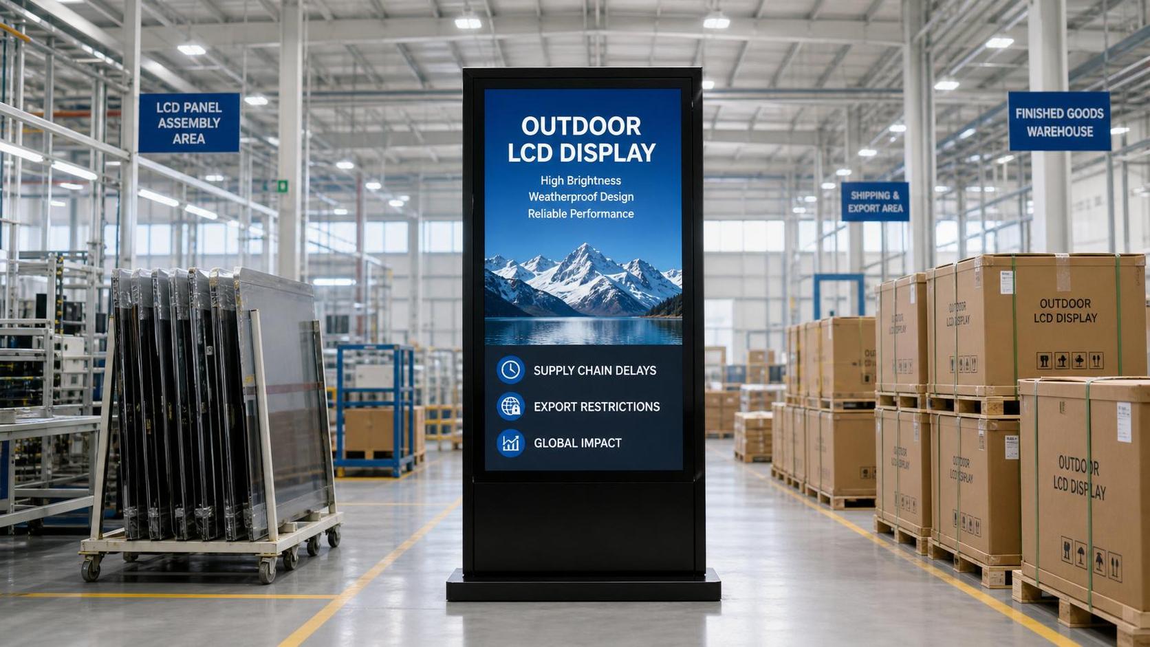 Japan Export Caps Push Outdoor LCD Lead Times to 14 Weeks