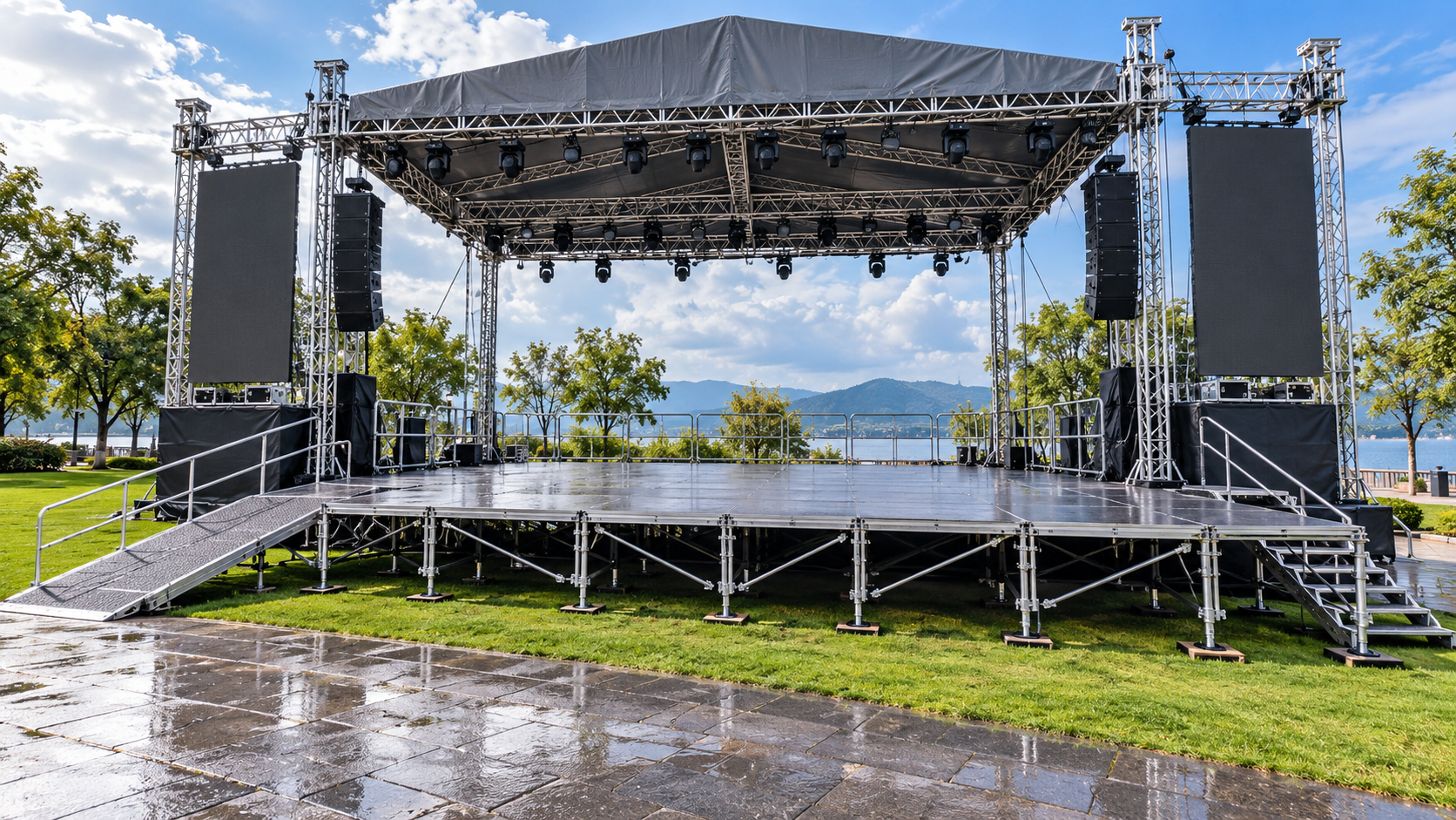 How to Specify Temporary Stage Systems for Outdoor Events and Uneven Ground
