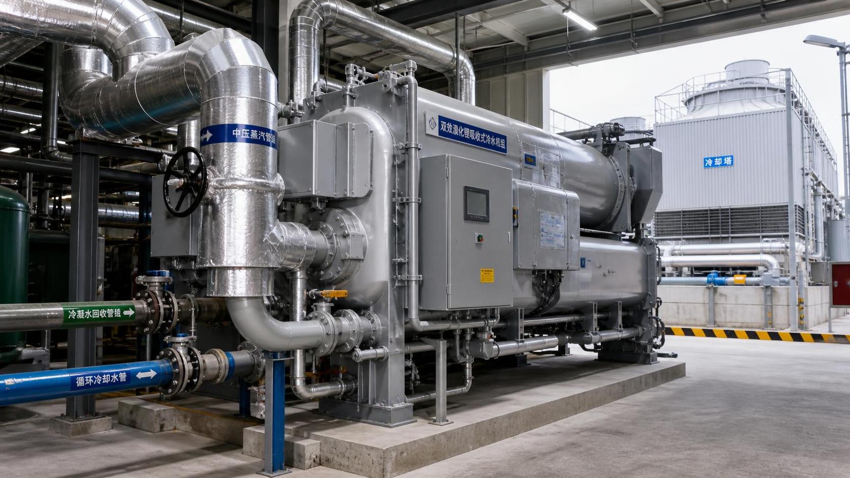 Double-Effect Absorption Chillers: Performance Limits and Steam Requirements