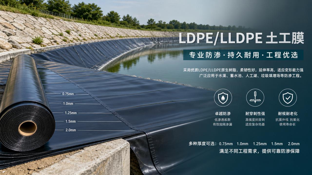 Guide d'épaisseur des géomembranes LDPE LLDPE pour différentes applications