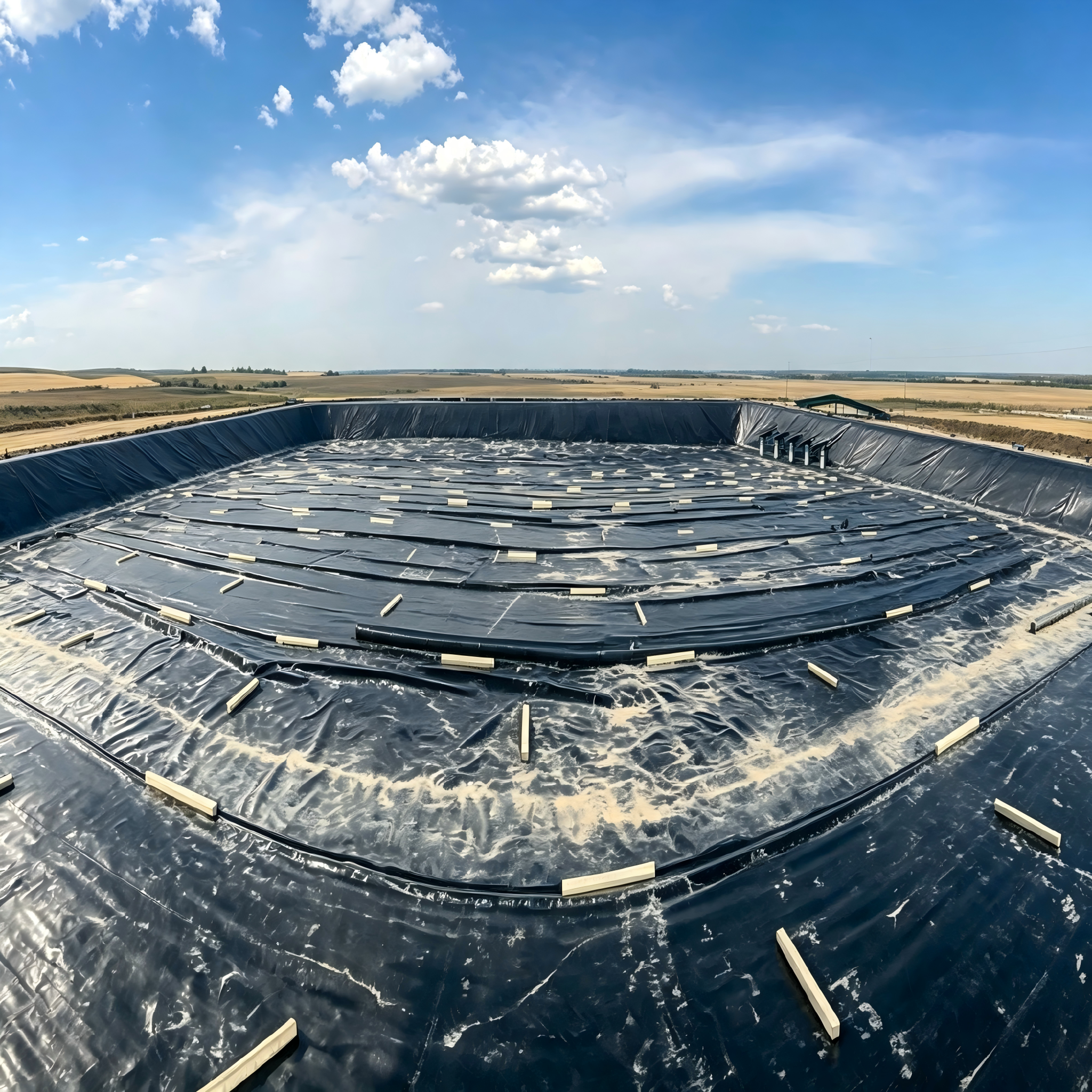 Géomembrane en PEHD vierge pour revêtement de bassin de décharge