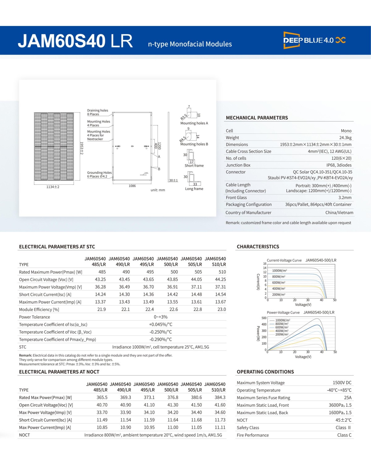 485-510W JAM60S40 LR n-type Monofacial Modules (3) 485-510W JAM60S40 LR n-type Monofacial Modules