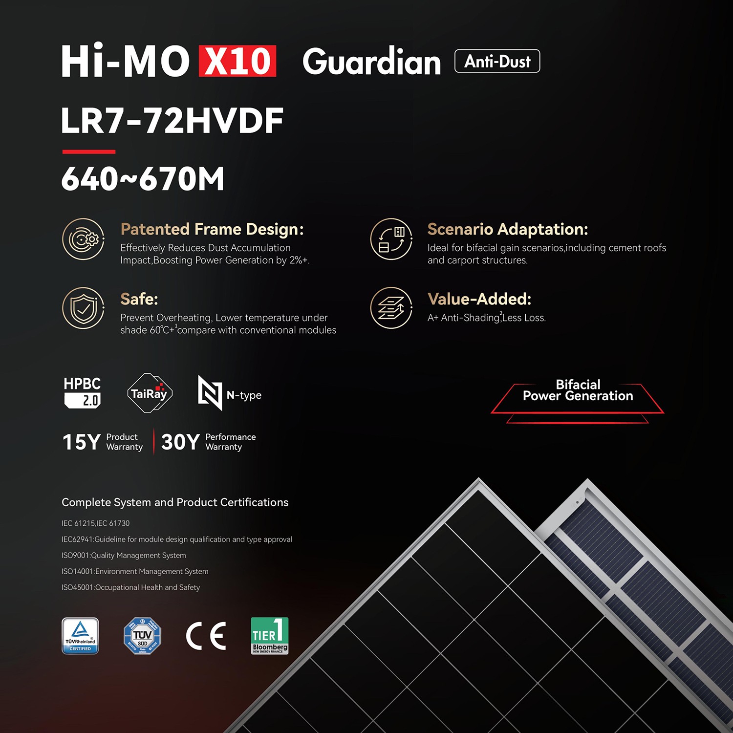 Hi-MO X10 Guardian LR7-72HVDF 640~670M Hi-MO X10 Guardian LR7-72HVDF 640~670M