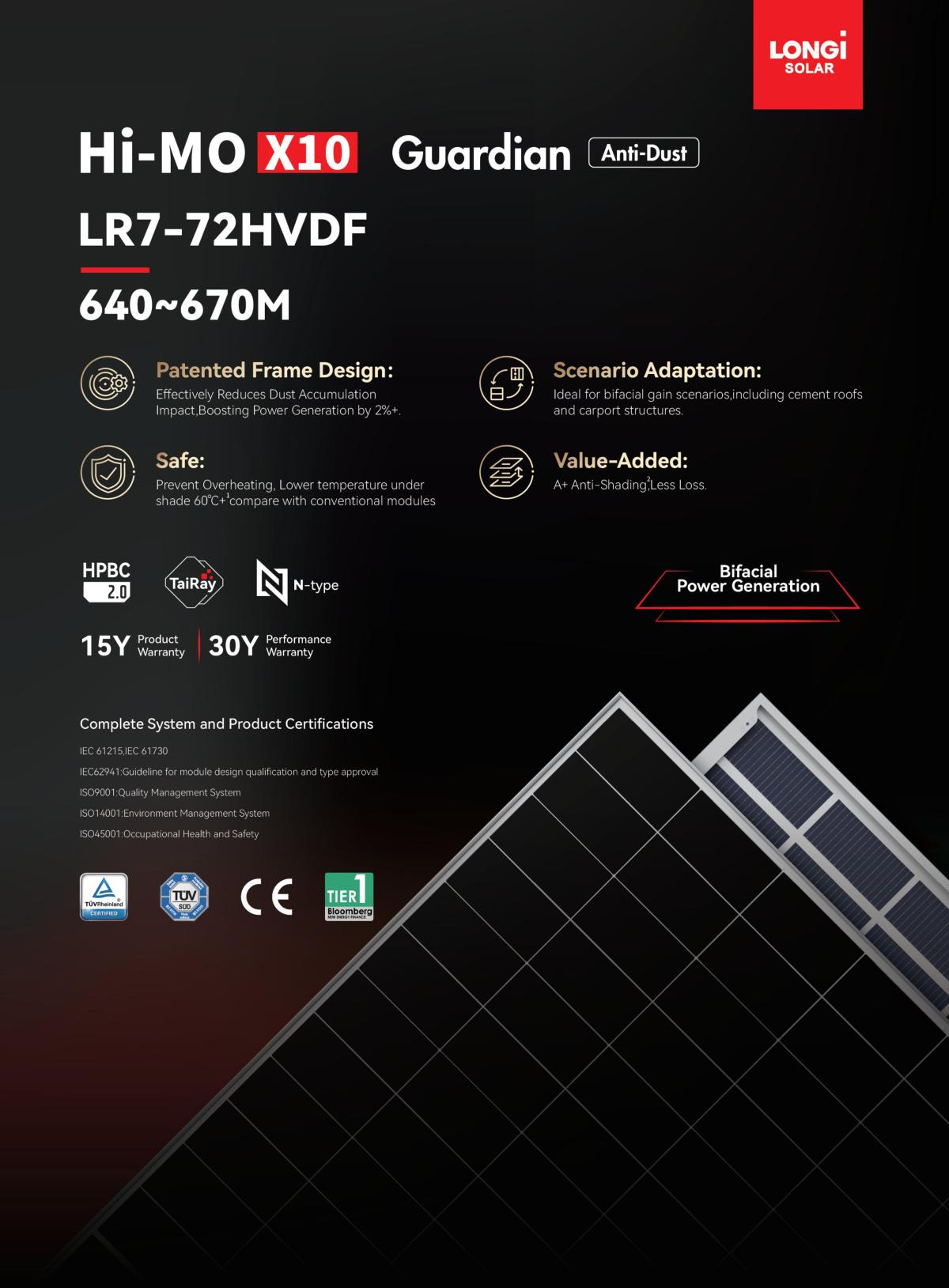 Hi-MO X10 Guardian LR7-72HVDF 640~670M