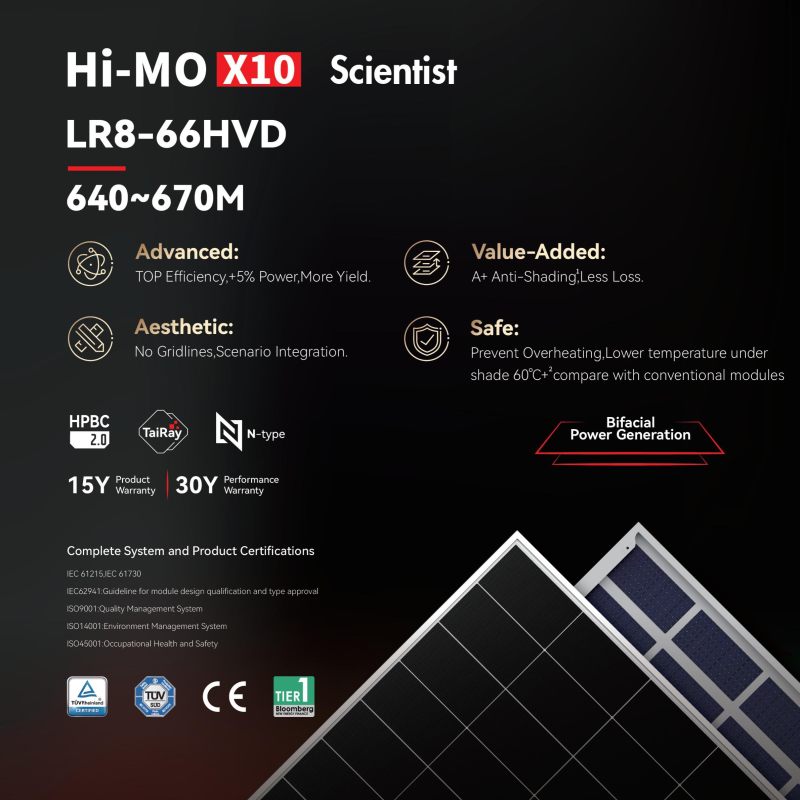Hi-MO X10 Scientist LR8-66HVD 640~670M Hi-MO X10 Scientist LR8-66HVD 640~670M