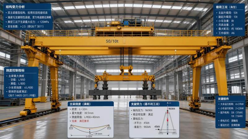 How to Evaluate Gantry Crane Structural Analysis for Load Cases and Deflection Limits