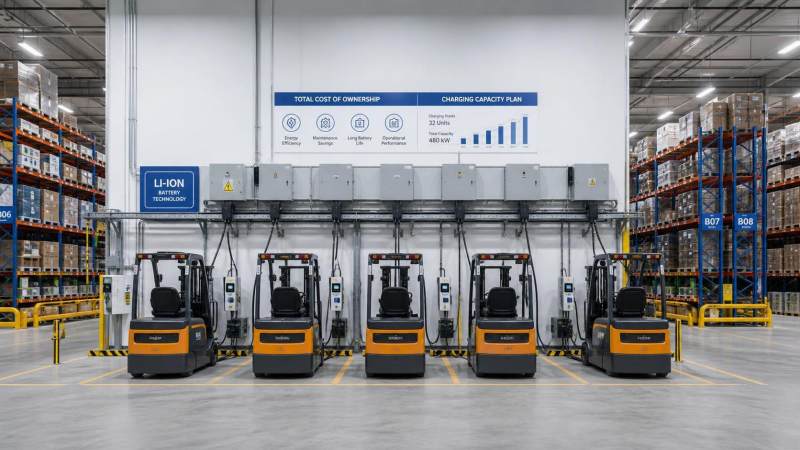 How to Build a Forklift Electrification Strategy Around Fleet TCO and Charging Capacity