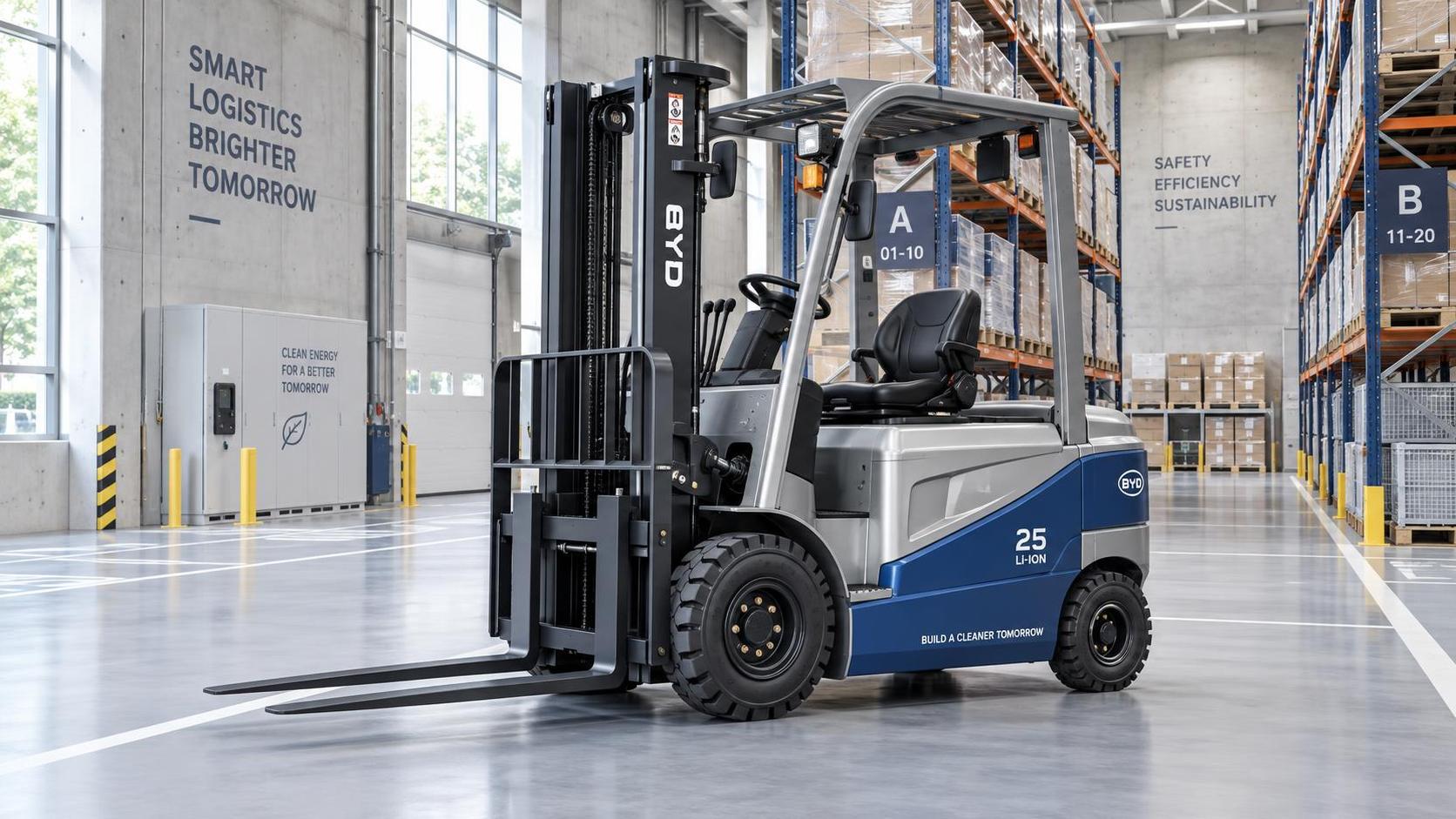 Does higher upfront cost for lithium counterbalance forklifts lower TCO over five years?