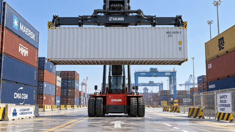 What should empty container handler training cover before operation?
