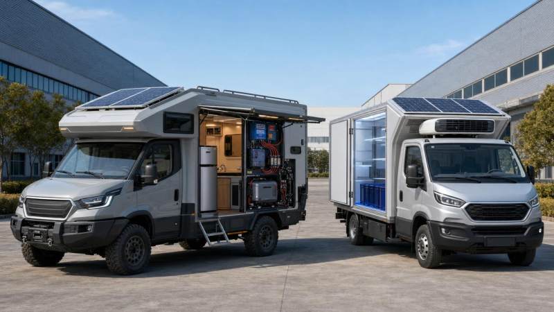 Vehicle Energy Systems for Off-Grid Fleets: Batteries, Solar, Alternators, and DC Loads