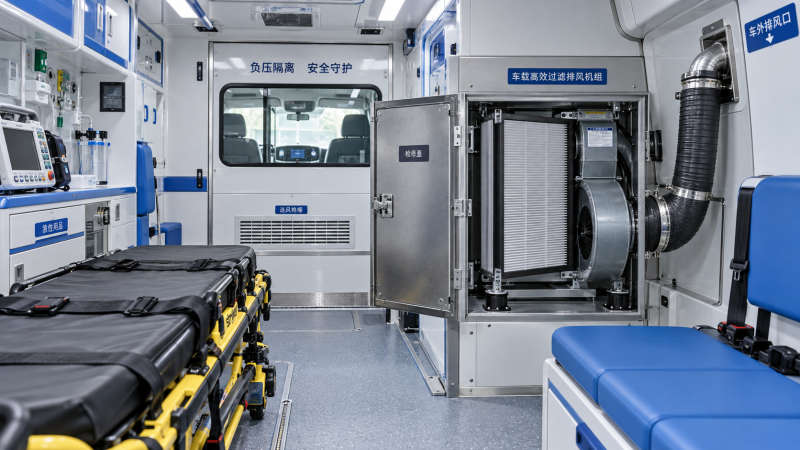 Sizing a HEPA Vehicle Filtration Unit for a Negative Pressure Ambulance