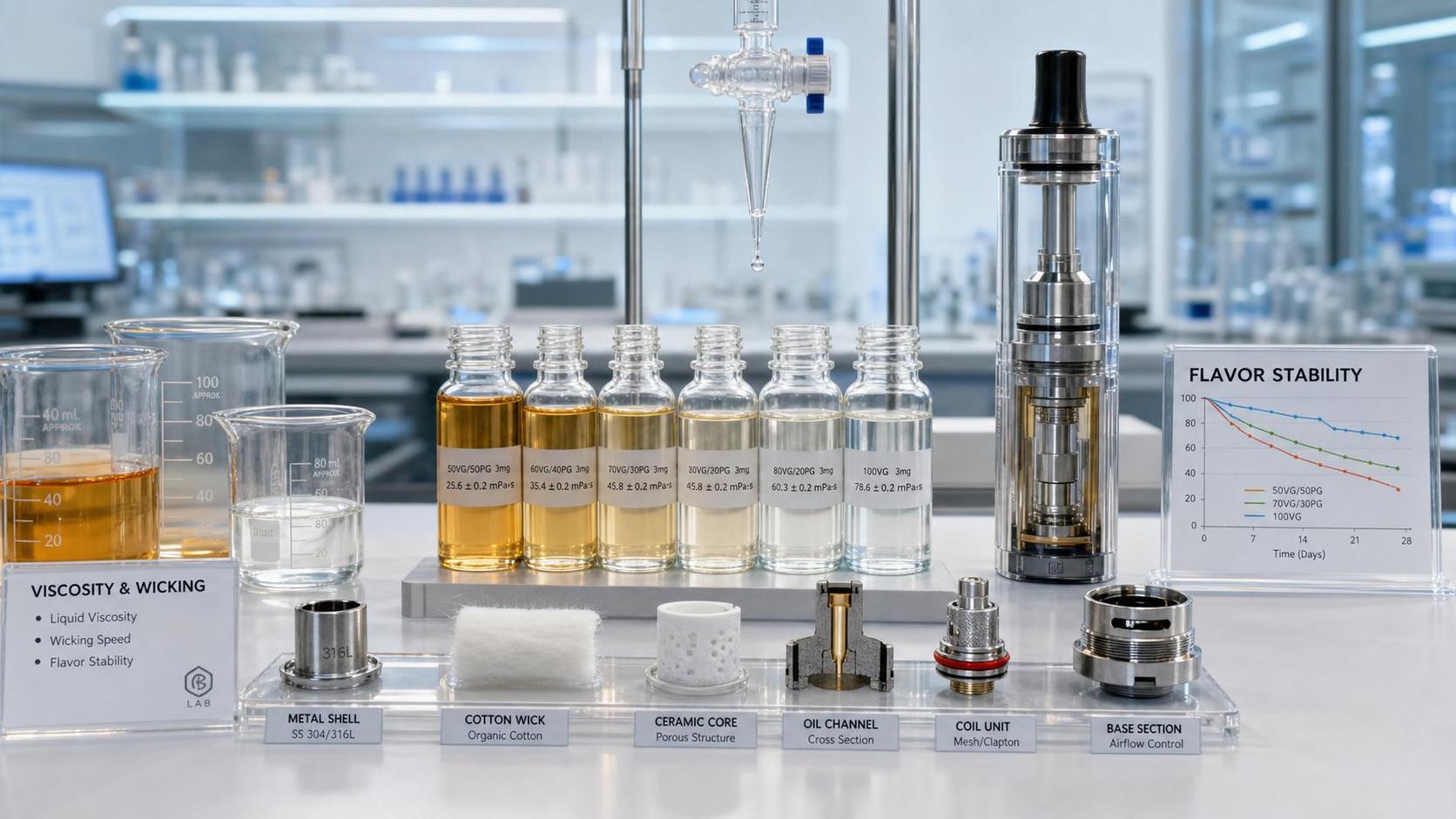 E-Liquid Formulation Science: How Viscosity Shapes Wick Speed and Flavor