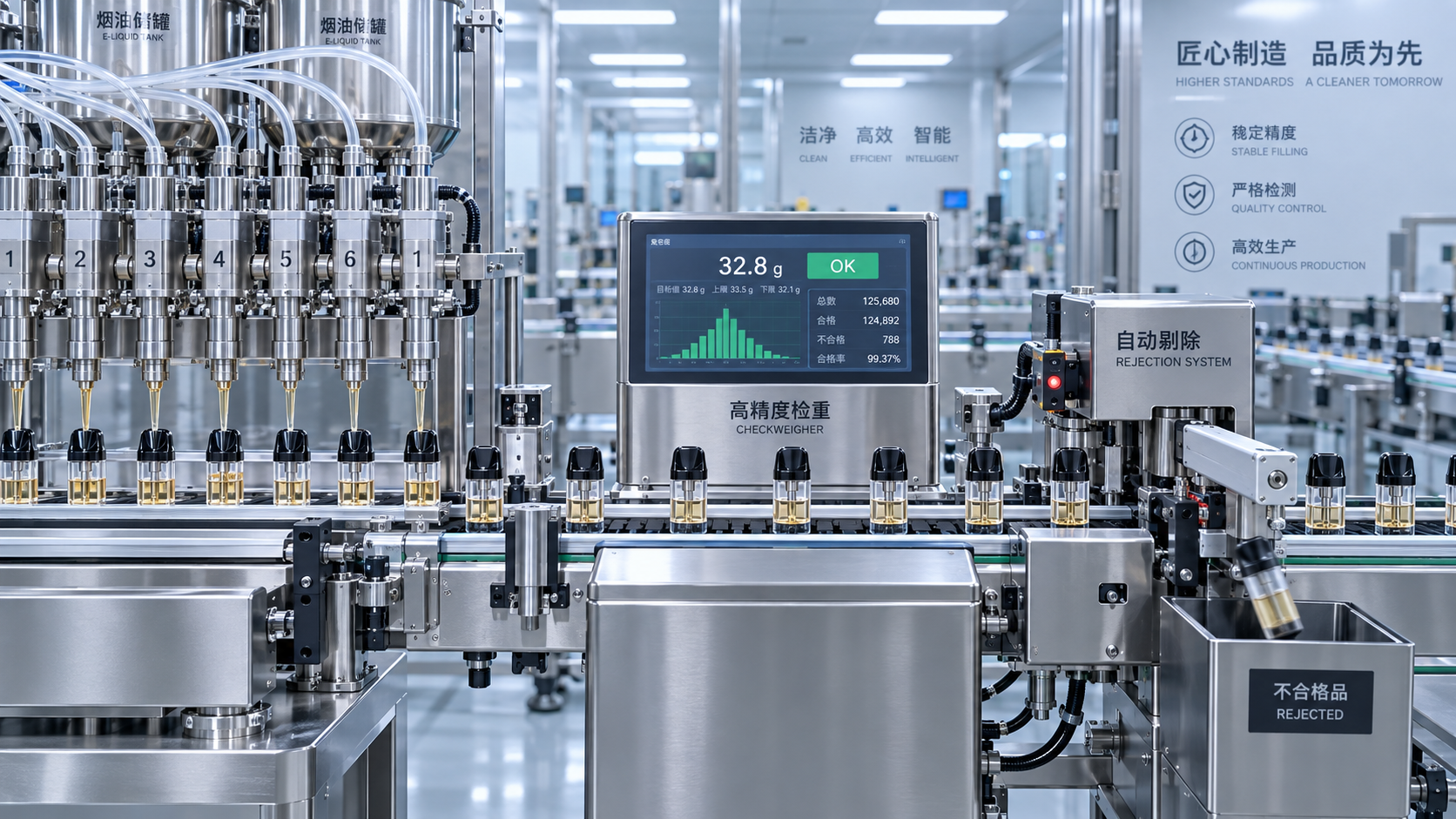 How fill-weight accuracy affects output on an automated vape filling line