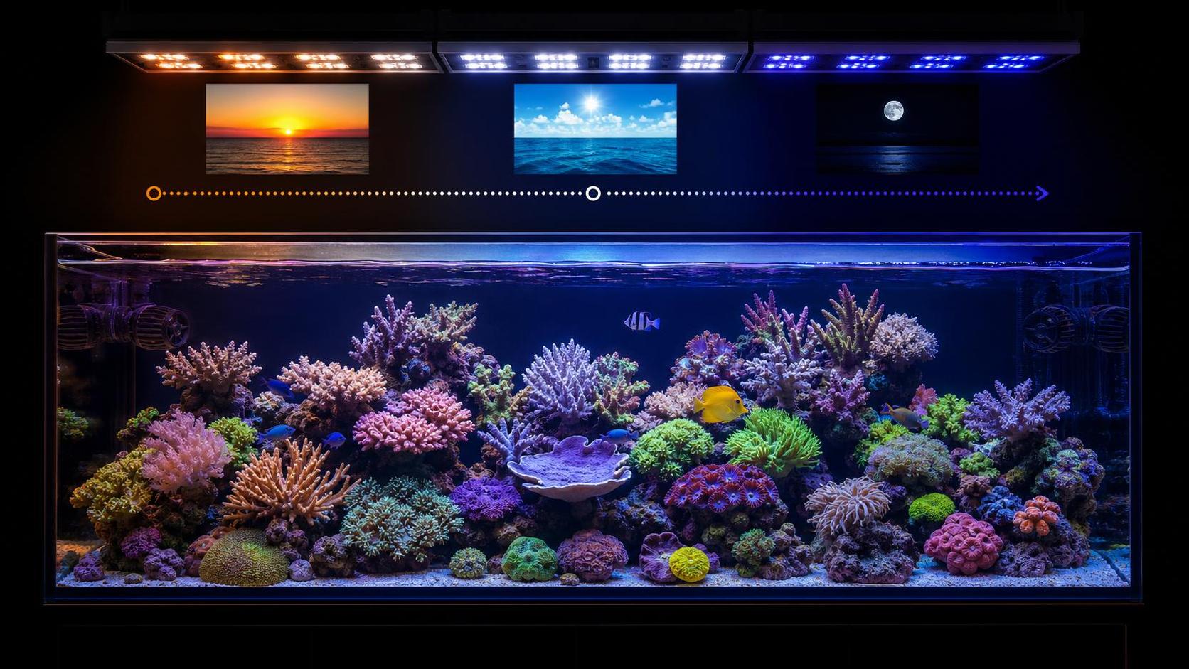 Coral Lighting Schedule Explained: Photoperiod, Ramp Time, and Moonlight Settings