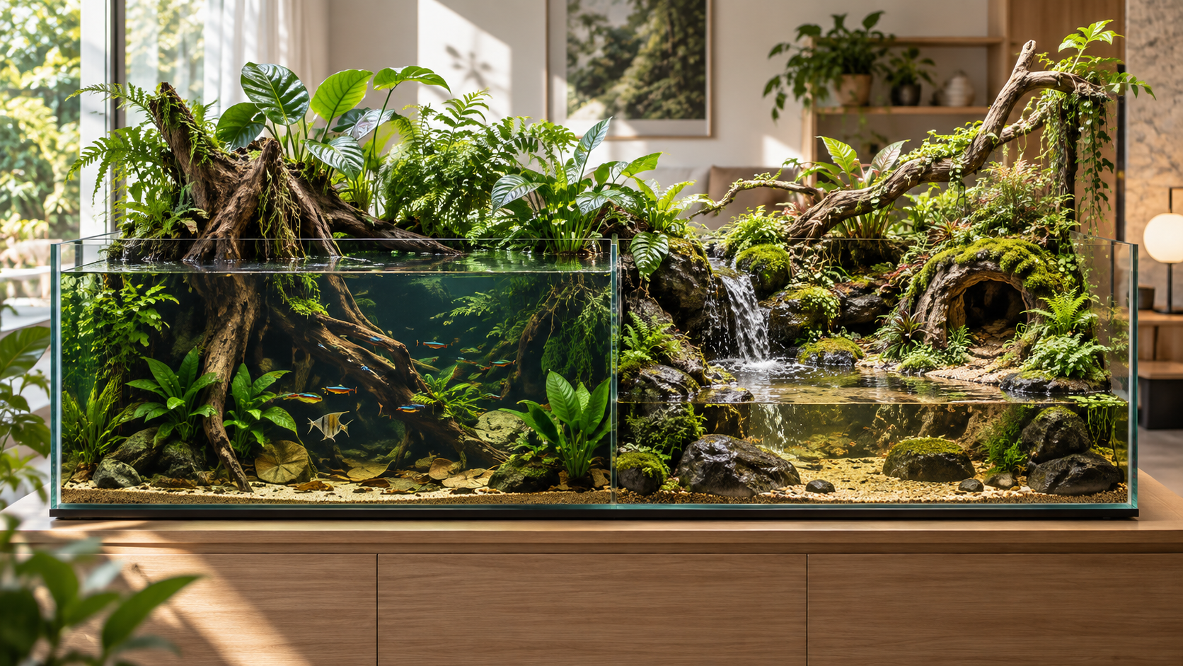Riparium vs. Paludarium: Which Semi-Aquatic Setup Fits Your Space? Riparium vs. Paludarium: Which Semi-Aquatic Setup Fits Your Space?