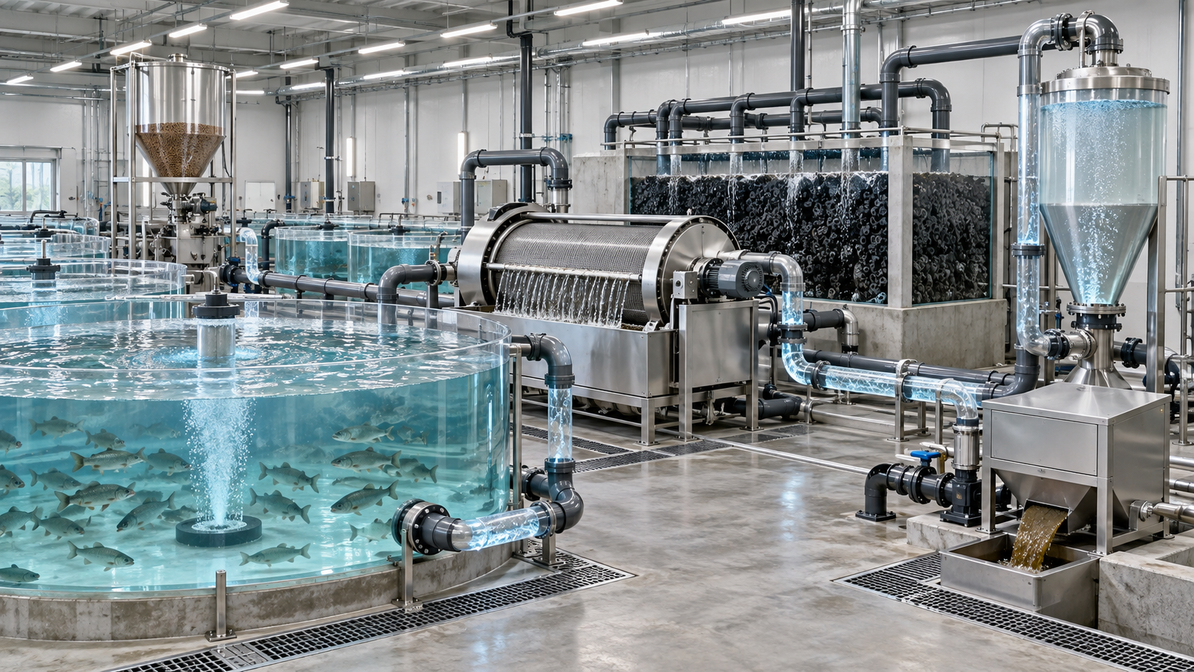 Sizing Aquaculture Filtration for Biomass Load, Feed Rate, and Water Reuse
