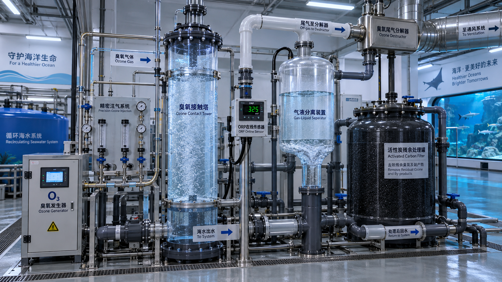 Ozone for Public Aquariums: ORP Control, Contact Time, and Off-Gas Safety Ozone for Public Aquariums: ORP Control, Contact Time, and Off-Gas Safety