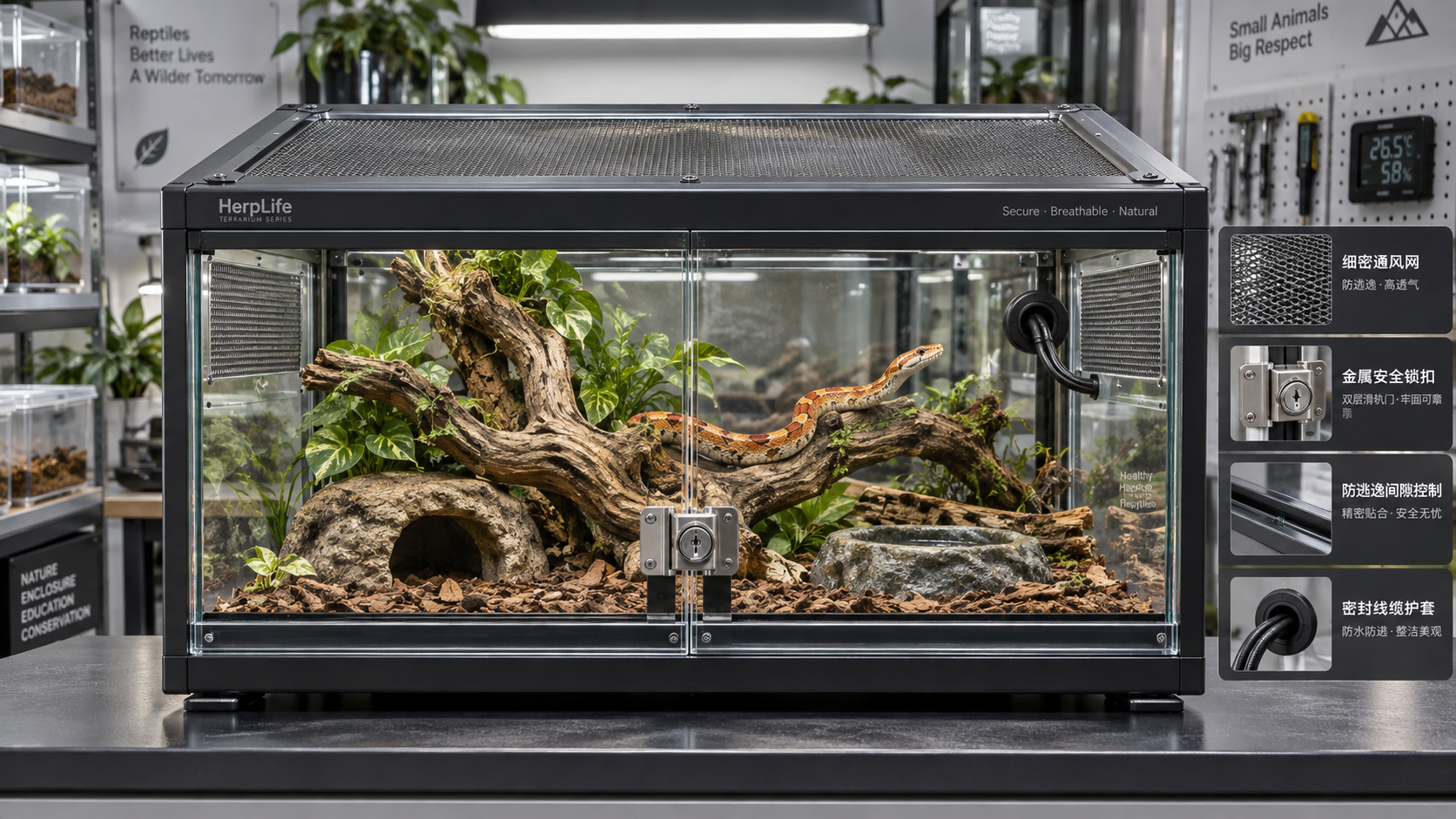 Reptile Escape-Proof Enclosure Design: Gaps, Locks, and Ventilation Criteria Reptile Escape-Proof Enclosure Design: Gaps, Locks, and Ventilation Criteria