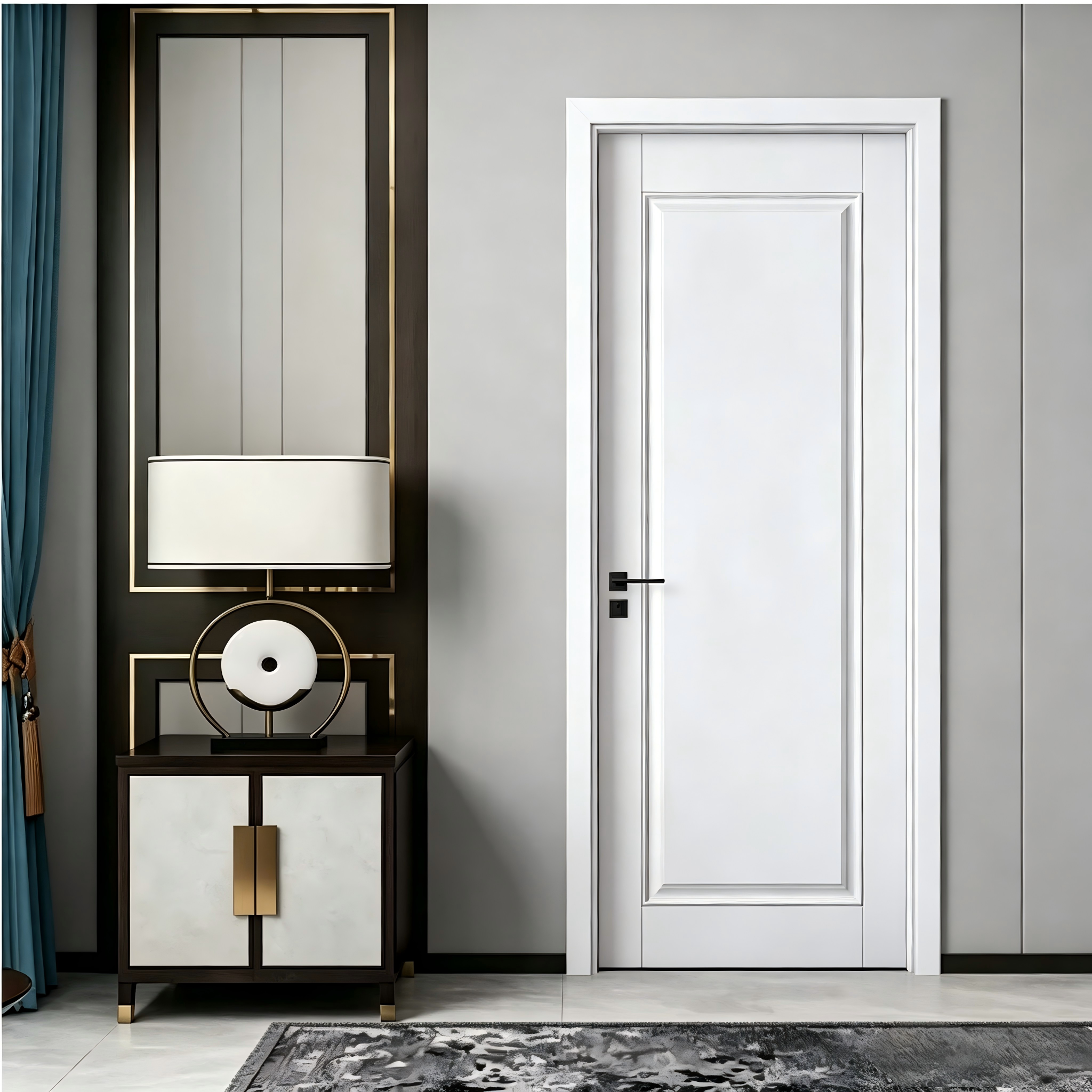 أبواب داخلية فاخرة من MDF PVC لتصميم منازل عصرية