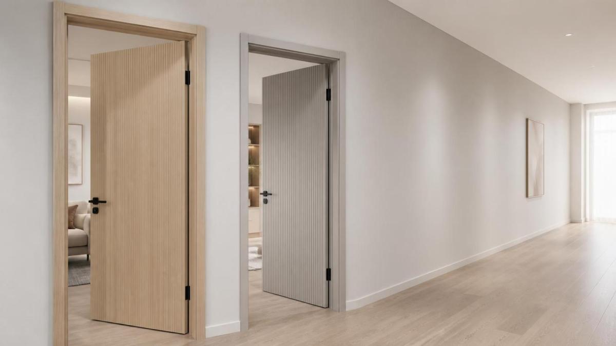 أبواب PVC MDF المفصلية: أي تشطيب يناسب الديكور الداخلي العصري والاستخدام اليومي؟