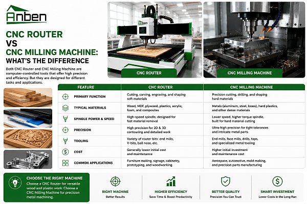 CNC Router vs CNC Milling Machine: What's the Difference?
