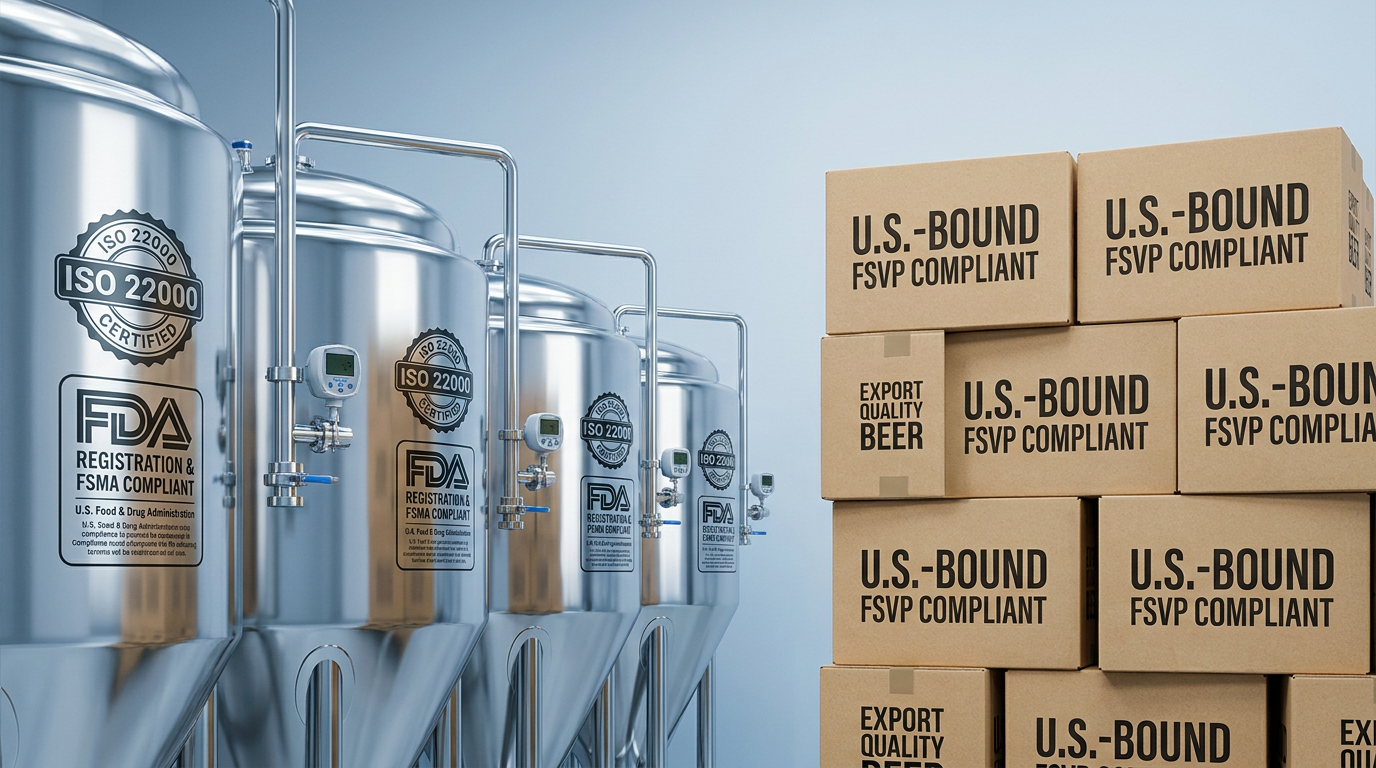 Cómo un fabricante de cerveza en China obtuvo la certificación ISO 22000 para envíos con destino a Estados Unidos