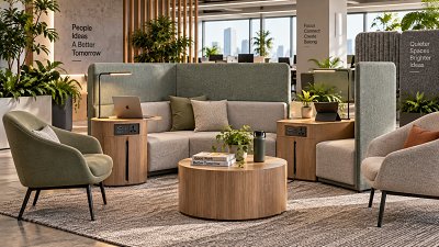 How Integrated Charging Lounge Furniture Supports Productive Hybrid Workspaces