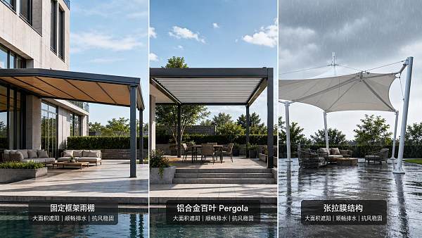 Patio Outdoor Canopy Systems Explained: Which Structures Work Best for Shade, Rain, and Wind?