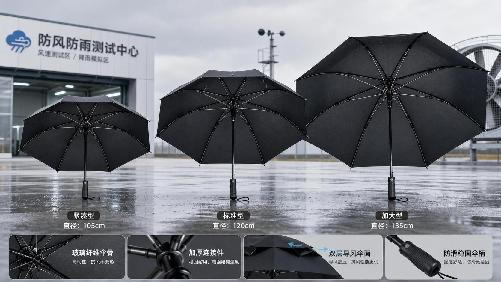 How to Choose Fiberglass Windproof Umbrellas: Frame Strength, Canopy Size, and Wind Rating