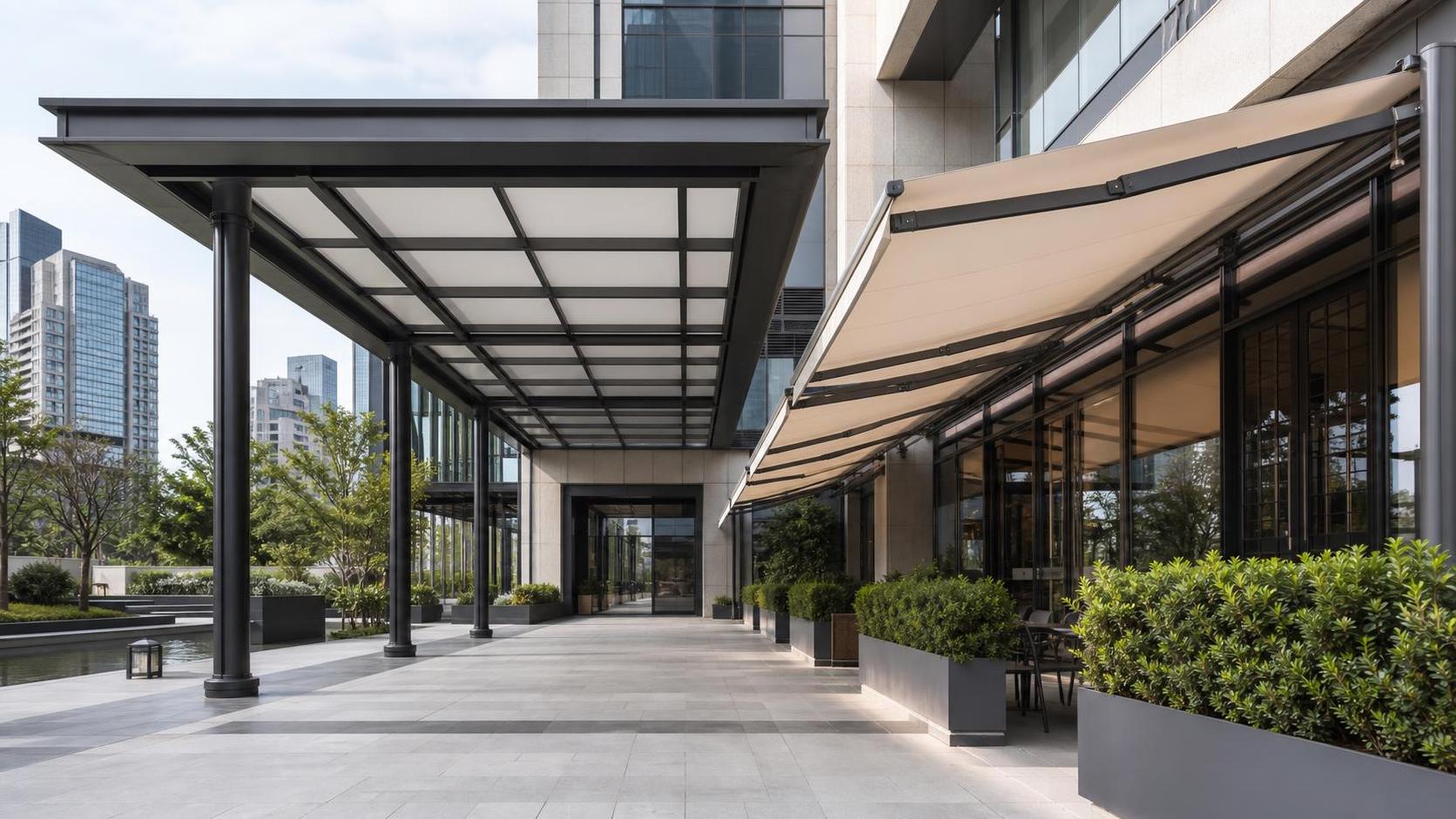 How to Choose Commercial Outdoor Awnings and Canopies for Weather, Footfall, and ROI