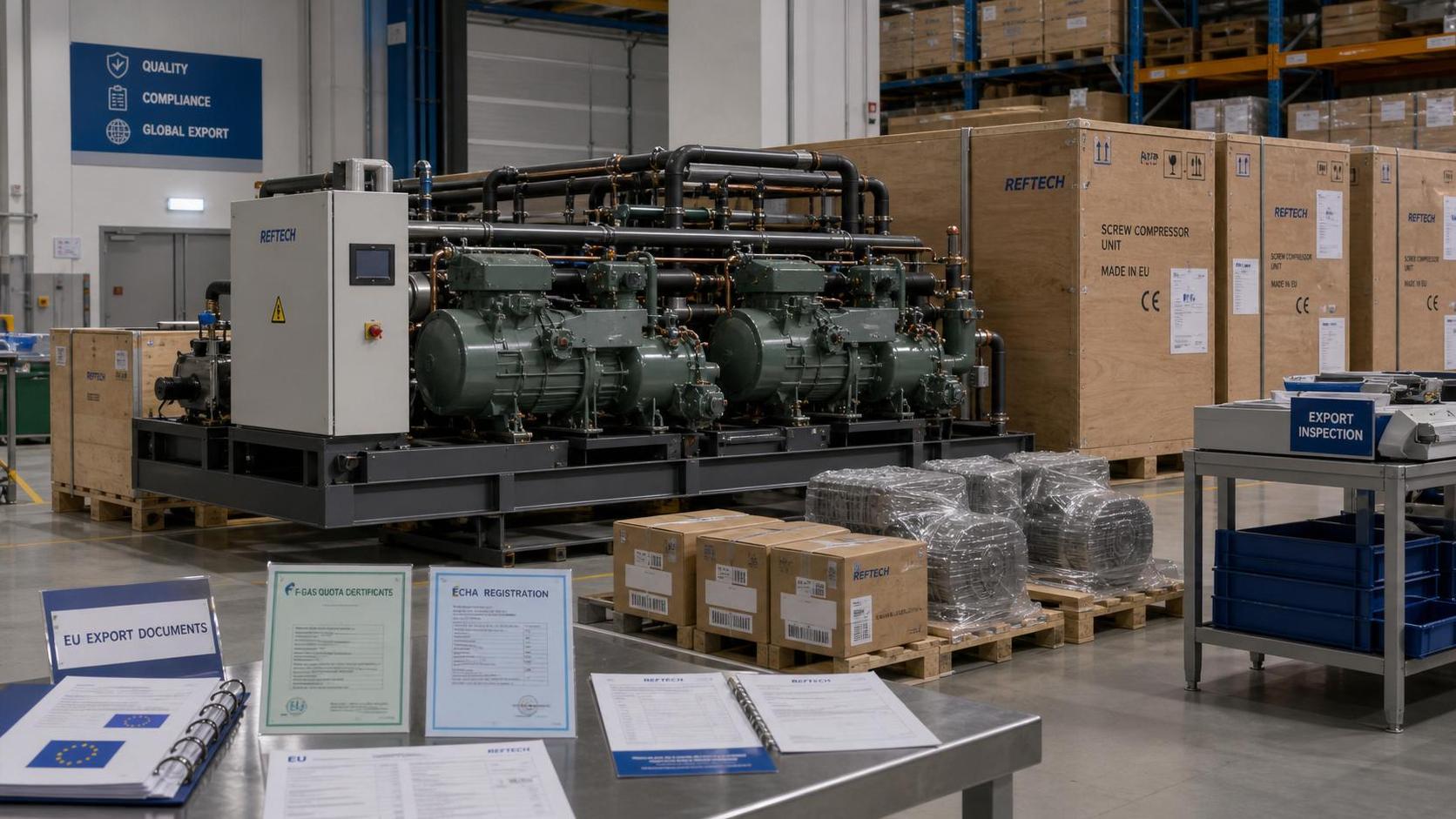 EU F-gas Rule Adds Quota Proof for Screw Compressor Rack Exports