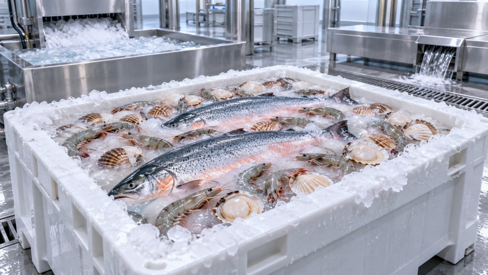 Which seafood preservation ice best protects delicate catches?