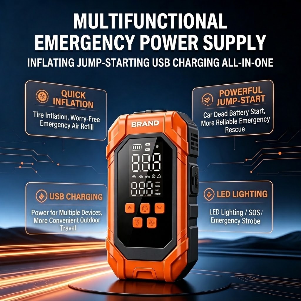 Avviatore di emergenza per auto e gonfiatore per pneumatici 2 in 1 direttamente dalla fabbrica: unità di alimentazione di emergenza ad alta capacità con pompa d'aria integrata APS-538