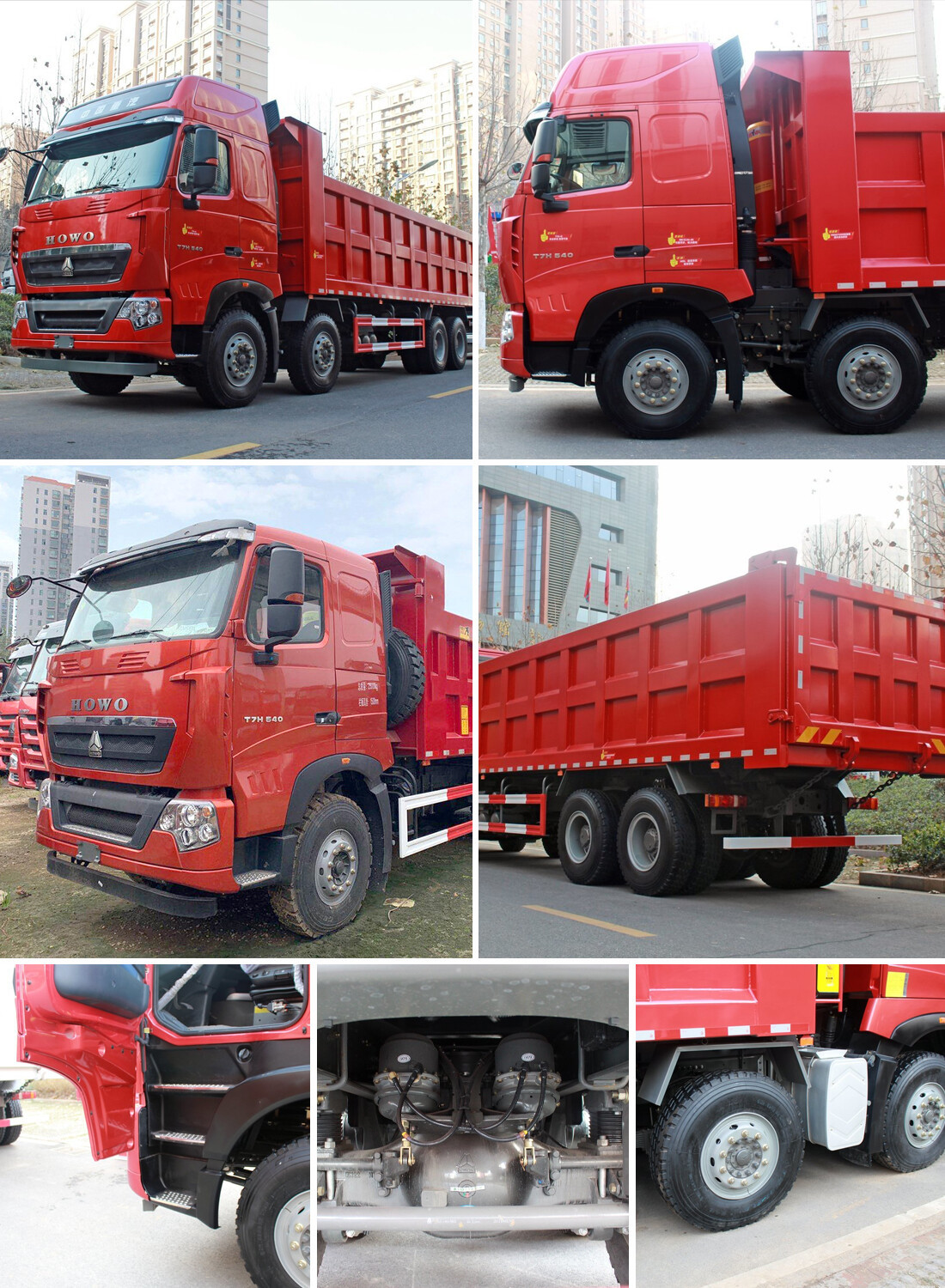 Sinotruk Howo T7H 540HP Heavy Duty Truck 8x4 8.5m Dump Truck