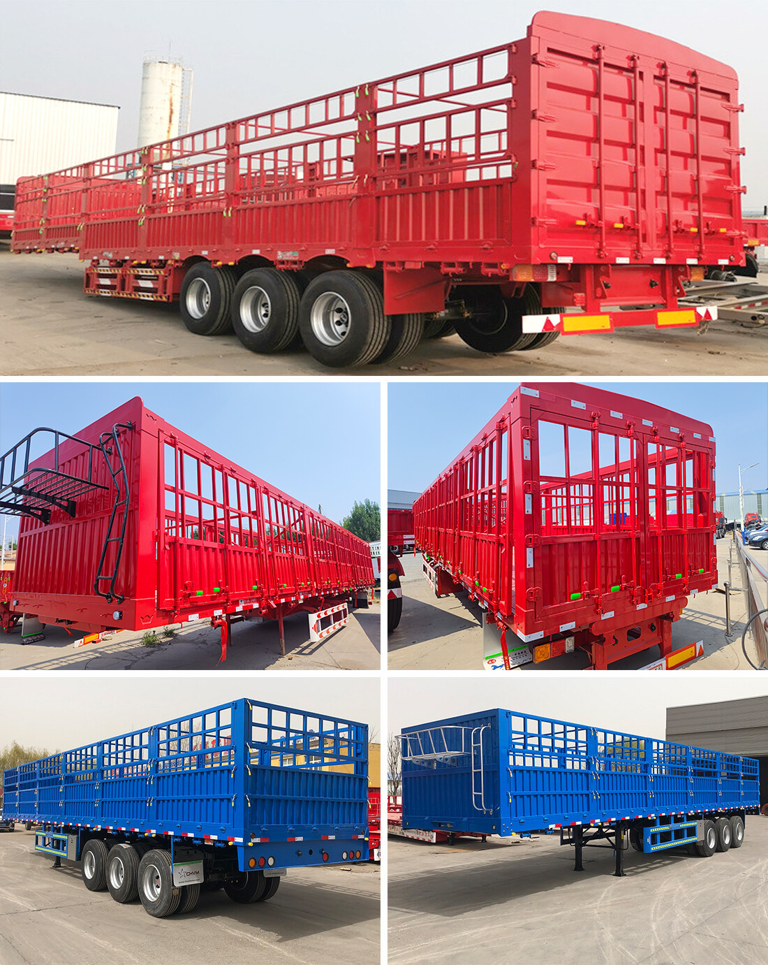 Fence Semi Trailer 60 Tons Cargo Transport Trailers