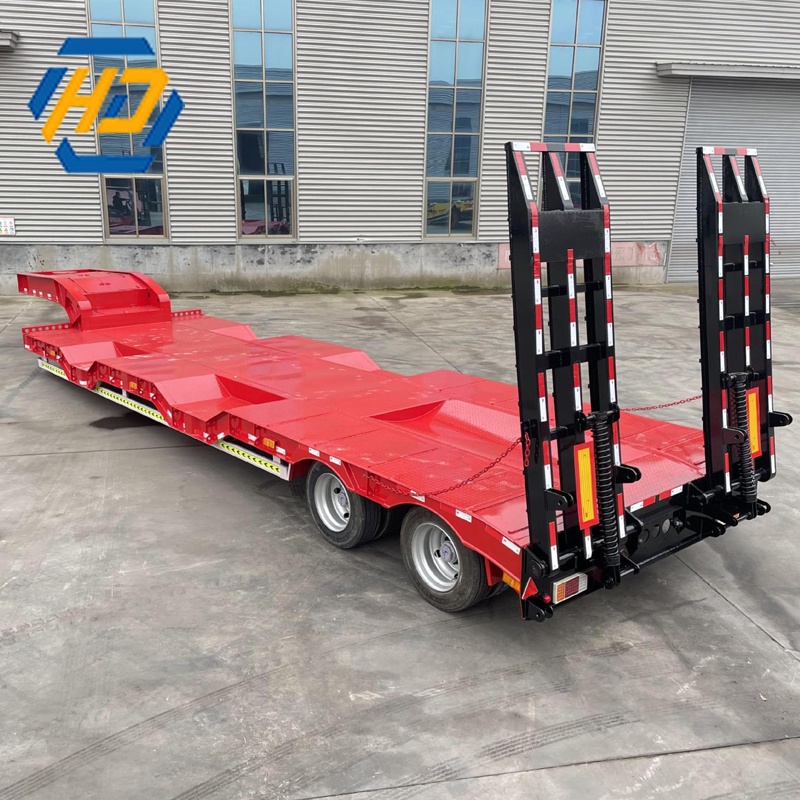 2 Axle 50 Ton Low Bed Semi Trailer