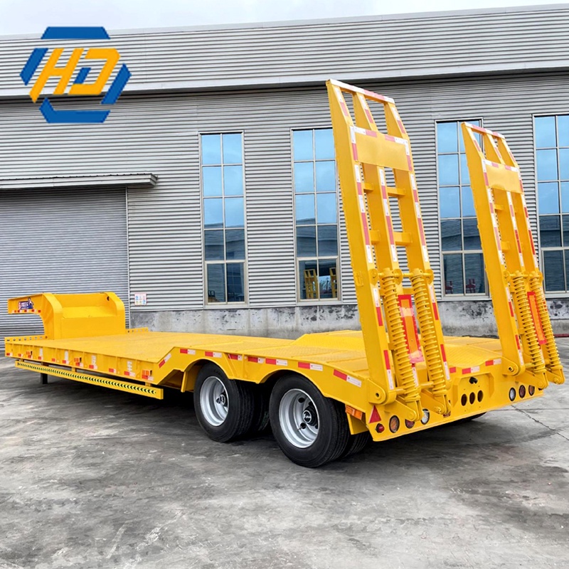 2 Axle 50 Ton Low Bed Semi Trailer