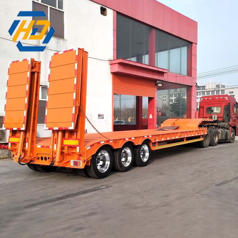 Previous Next 3 Axle 60 Tons Low Bed Semi-Trailer