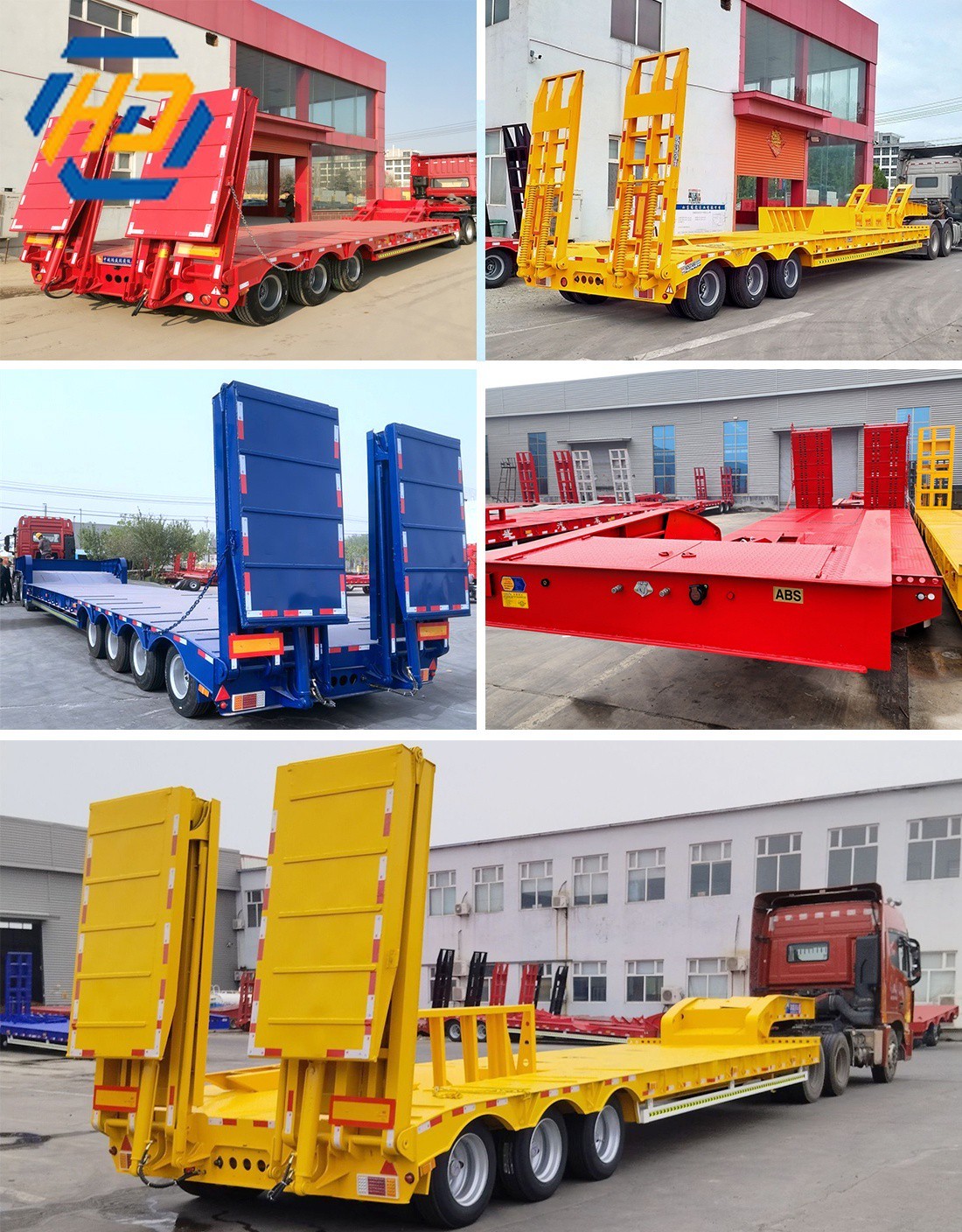 2 Axle 50 Ton Low Bed Semi Trailer