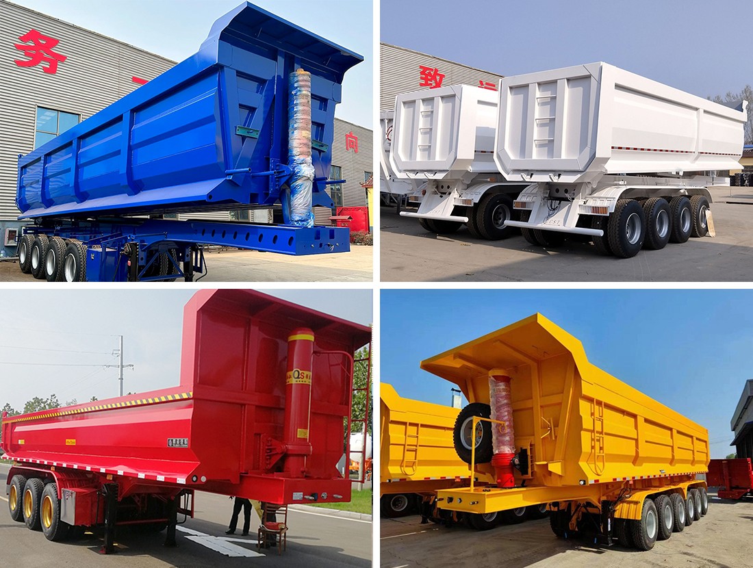 3 Axles 80 Tons U Shape Tipper Semi Trailer