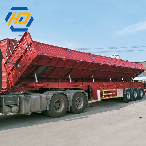 3/4 Axle Drop Side Wall Dump Tipper Semi-Trailer