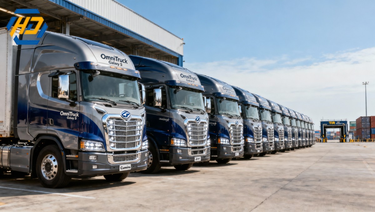 OmniTruck Galaxy 5 Fuel Tractor Trucks Delivered to Qingdao TIR Route OmniTruck Galaxy 5 Fuel Tractor Trucks Delivered to Qingdao TIR Route