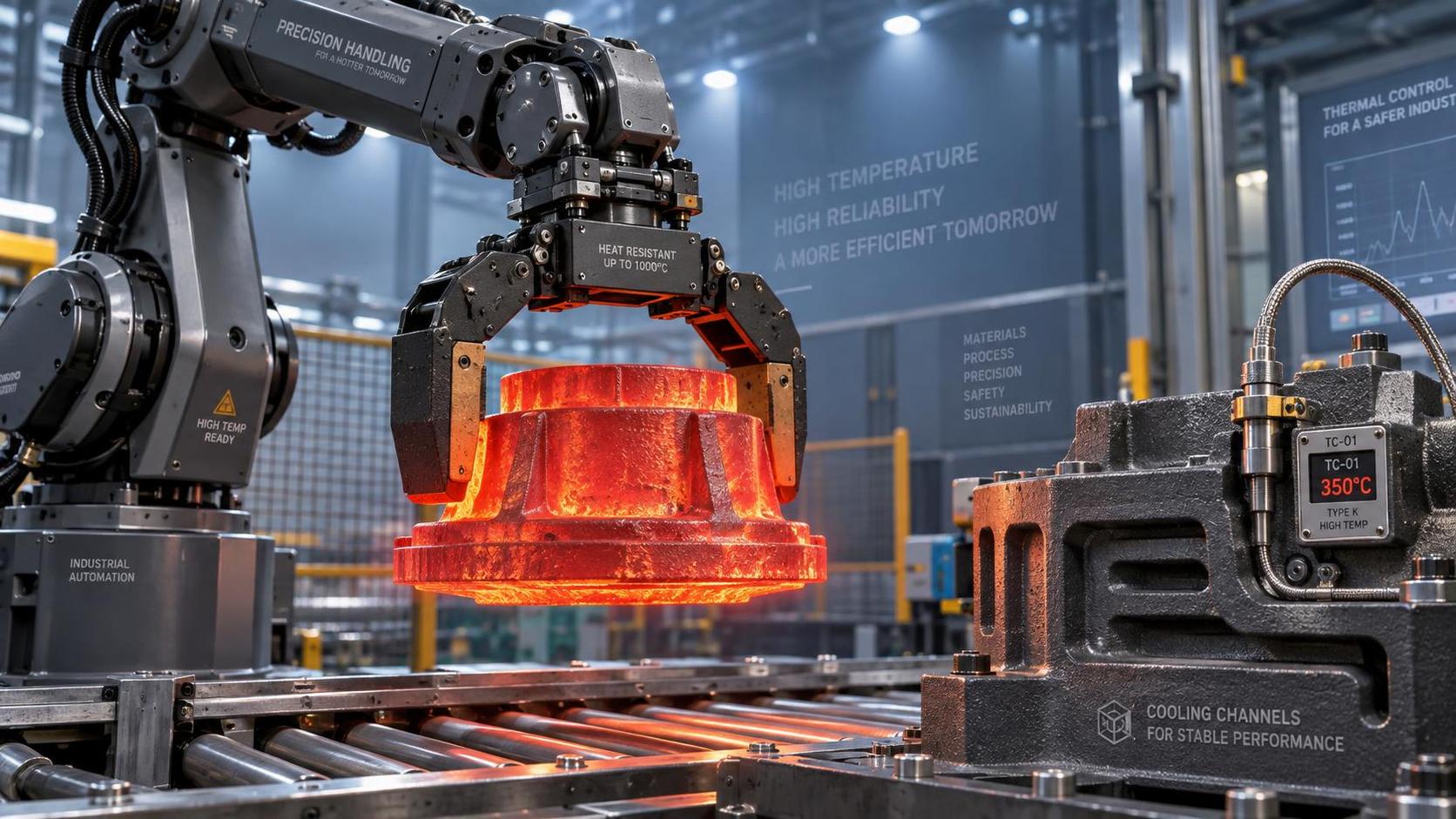 Can a machine unloading handling robot reliably handle hot castings above 300°C without thermal drift? Can a machine unloading handling robot reliably handle hot castings above 300°C without thermal drift?